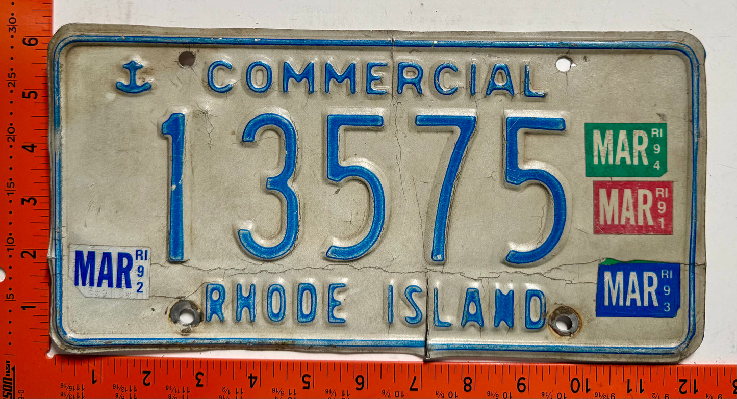 1991-1994 Rhode Island #13575 Commercial License Plate