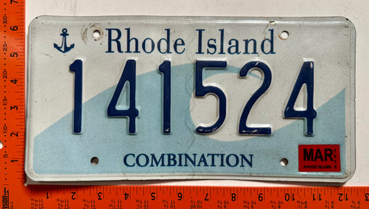 2018 Rhode Island #141524 Combination License Plate