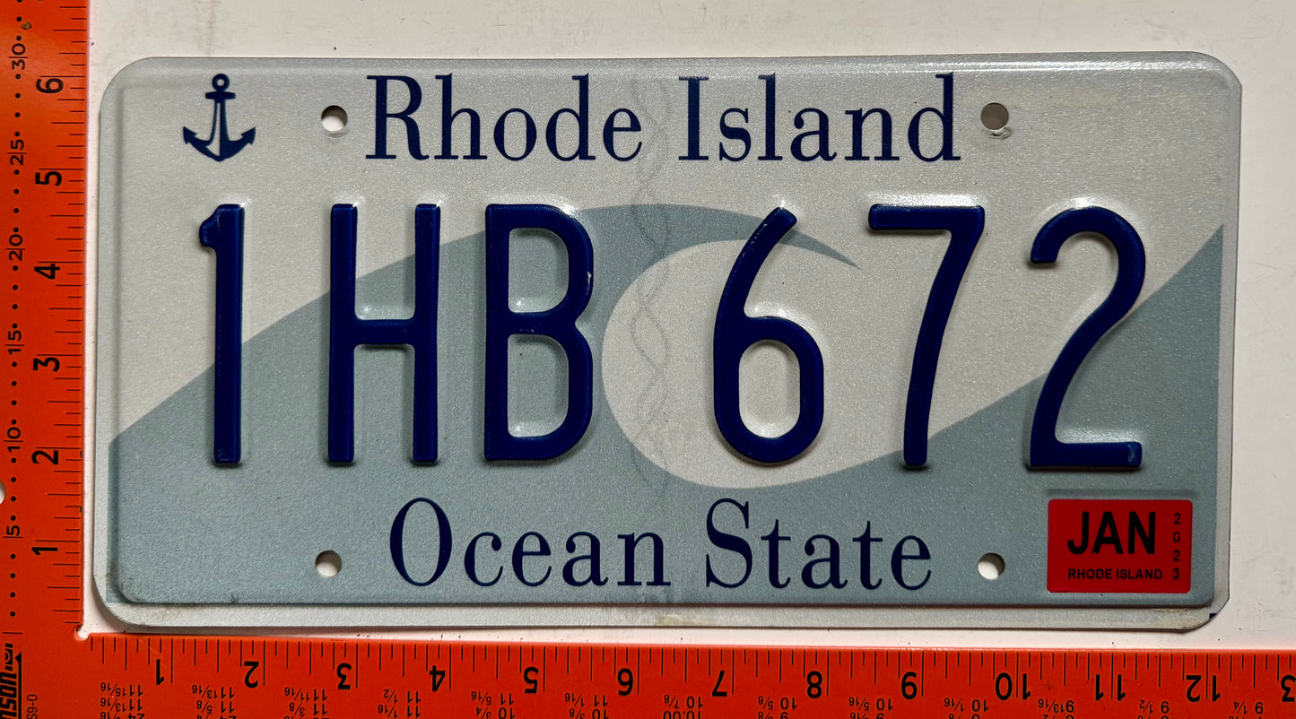 2023 Rhode Island #1HB 672 Passenger License Plate