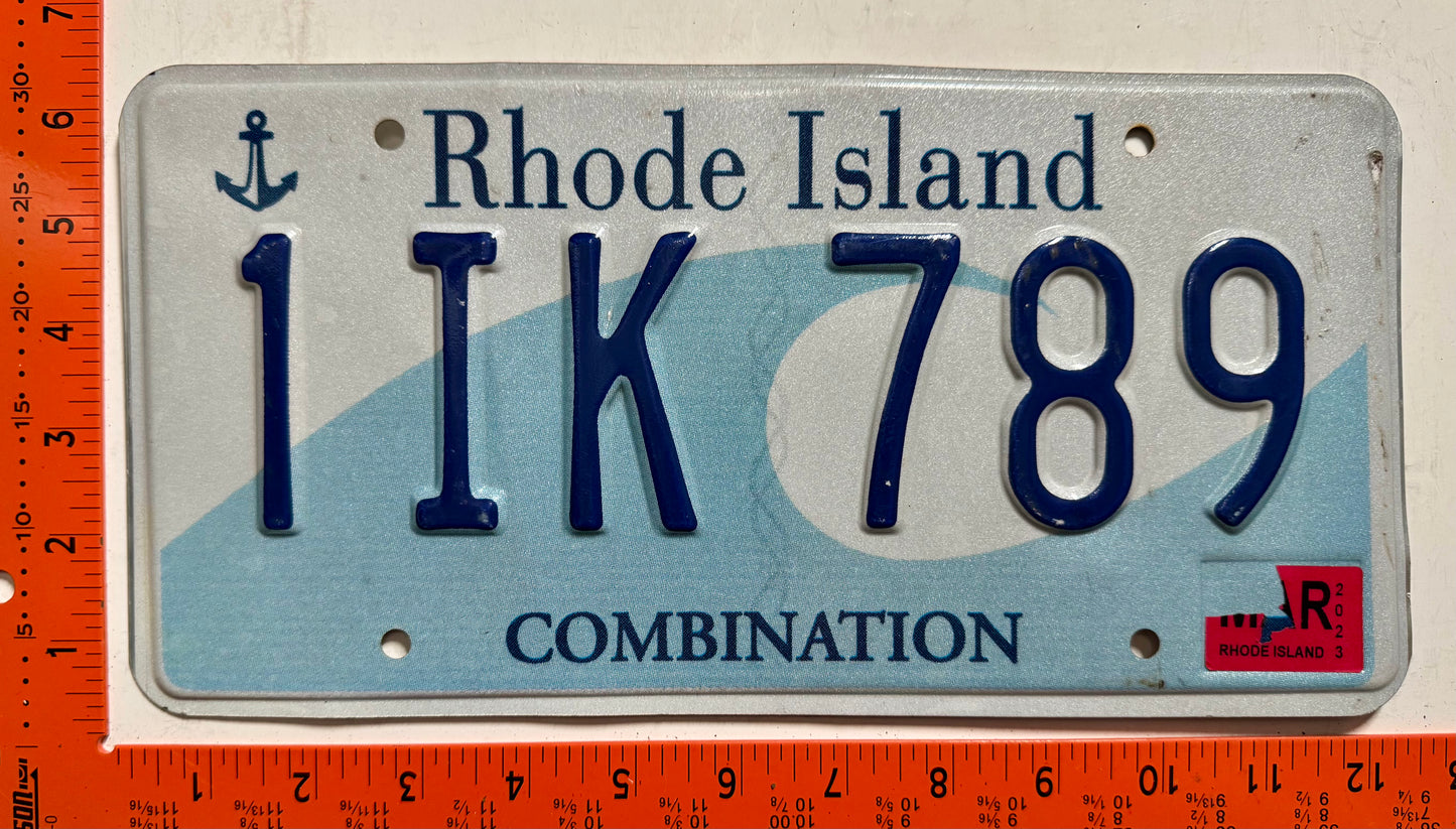 2023 Rhode Island #1IK 789 Combination License Plate