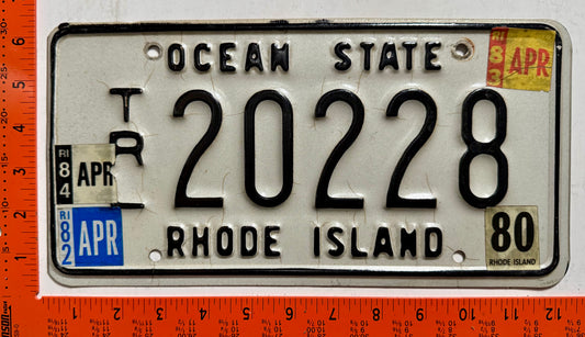 1984 Rhode Island #20228 Trailer License Plate