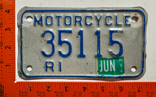 1994 Rhode Island #35115 Motorcycle License Plate