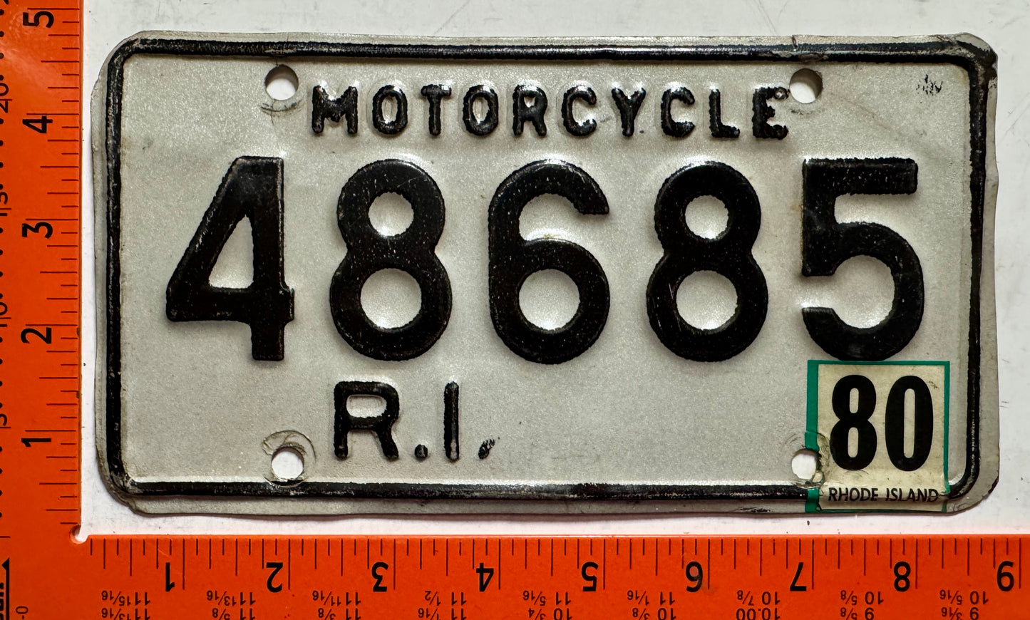 1980 Rhode Island #48685 Motorcycle License Plate