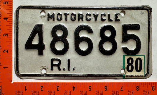 1980 Rhode Island #48685 Motorcycle License Plate