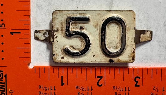 1950 Rhode Island Passenger License Plate Date Tab