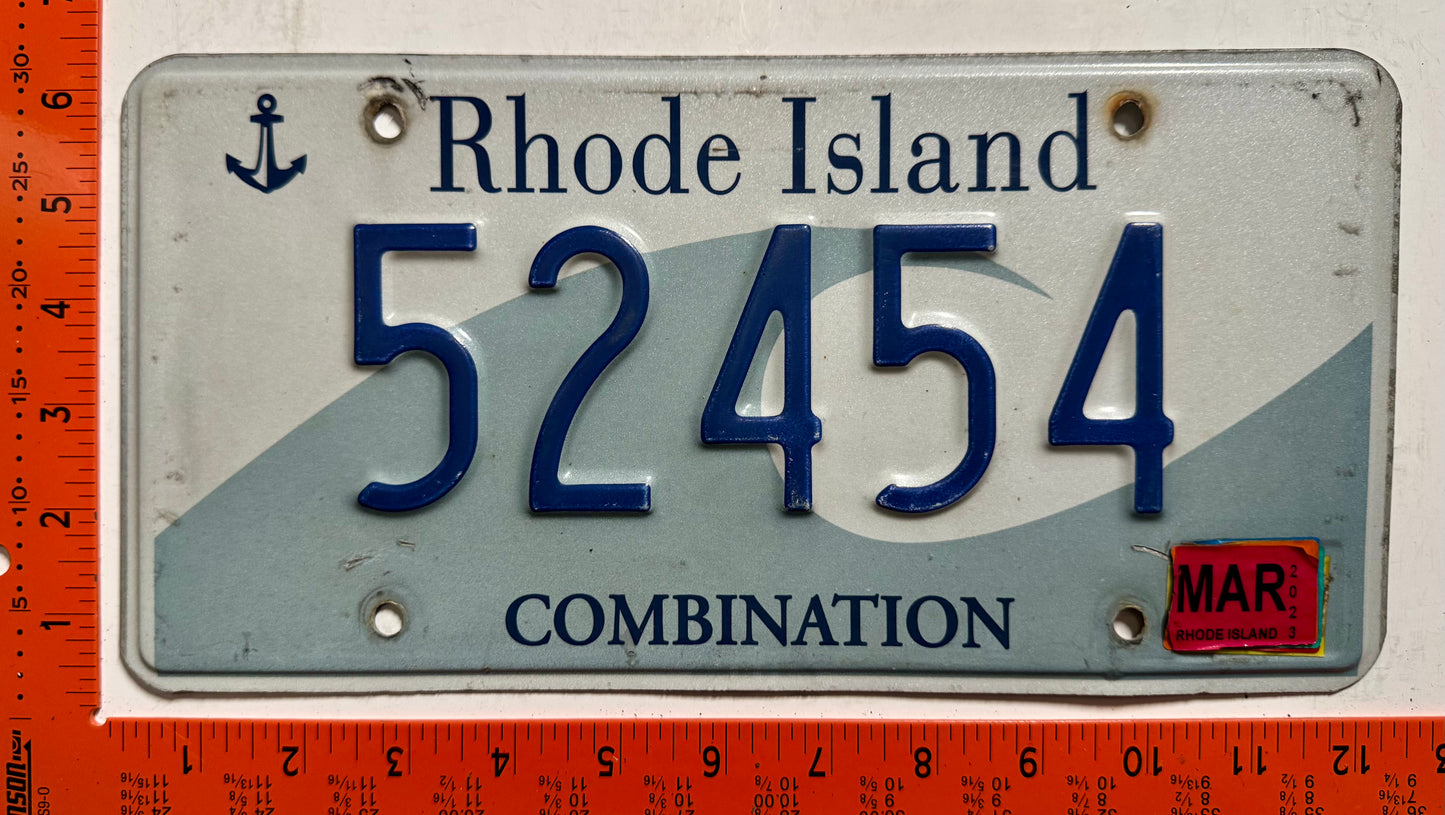 2023 Rhode Island #52454 Combination License Plate