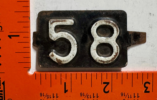 1958 Rhode Island Passenger License Plate Date Tab
