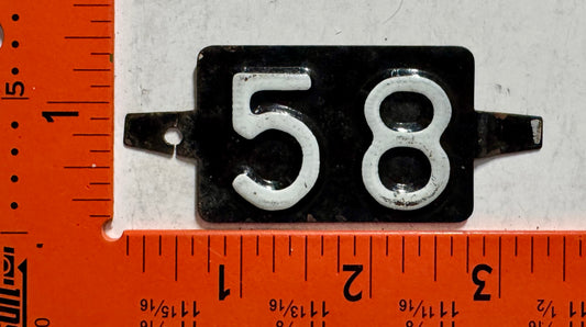 1958 Rhode Island Passenger License Plate Date Tab