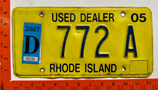 2007 Rhode Island #772A Dealer License Plate