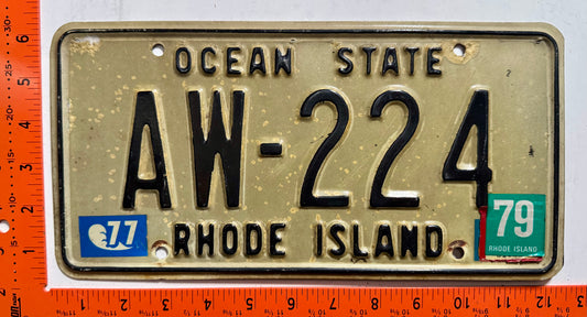 1977/1979 Rhode Island #AW-224 Passenger License Plate
