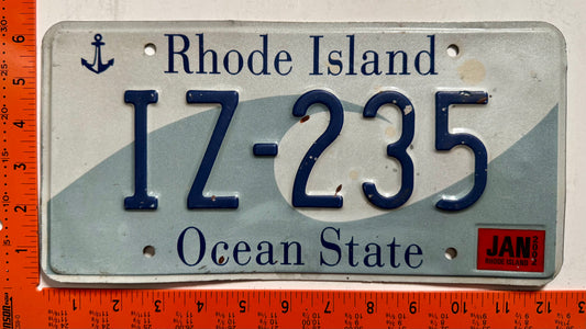 2002 Rhode Island #IZ-235 Passenger License Plate