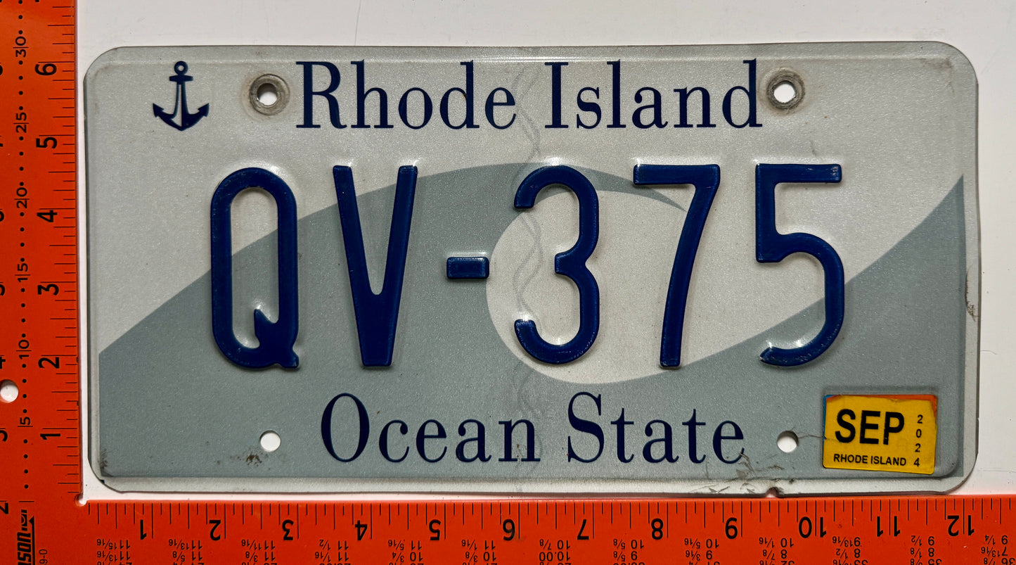 2024 Rhode Island #QV-375 Passenger License Plate