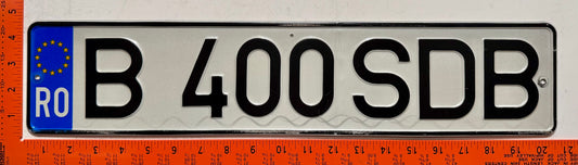 undated Romania #B 400 SDB Passenger License Plate