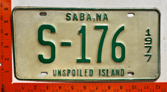 1977 Saba #S-176 Passenger License Plate