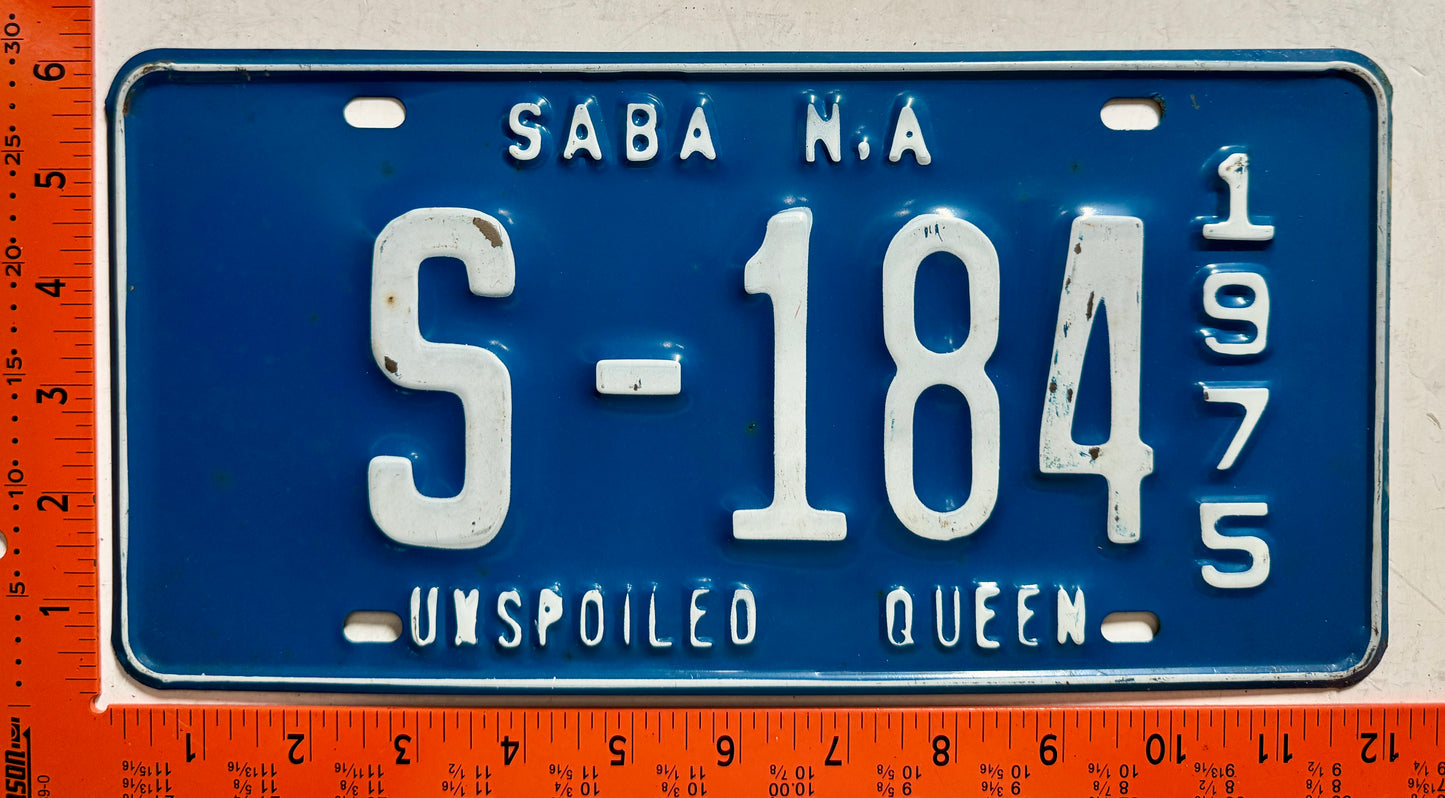 1975 Saba #S-184 Passenger License Plate