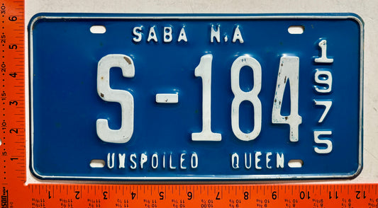1975 Saba #S-184 Passenger License Plate