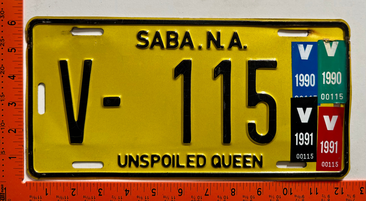 1990/1991 Saba #V-115 Commercial License Plate