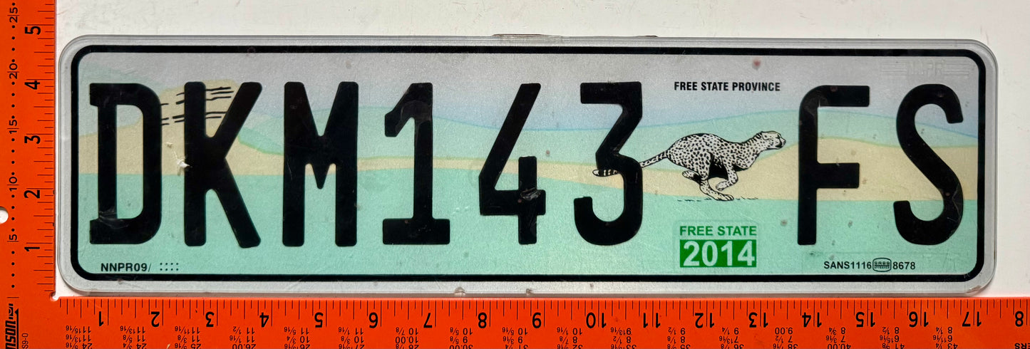 2014 South Africa #DKM143 FS Passenger License Plate