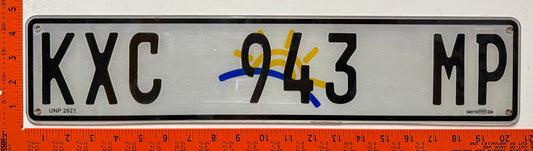undated South Africa #KXC 943 MP Passenger License Plate