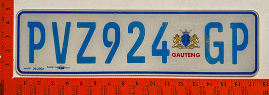 undated South Africa #PVZ924 GP Passenger License Plate