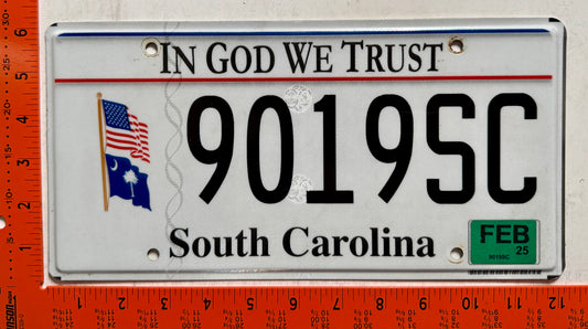 2025 South Carolina #9019SC In God We Trust License Plate