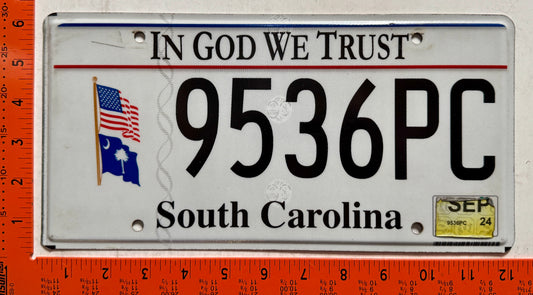 2024 South Carolina #9536PC In God We Trust License Plate