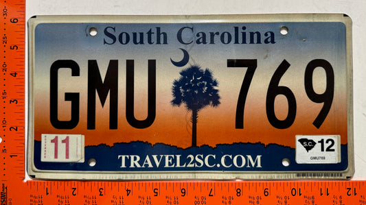 2012 South Carolina #GMU 769 Passenger License Plate