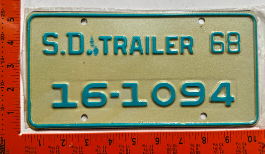 1968 South Dakota #16-1094 Trailer License Plate