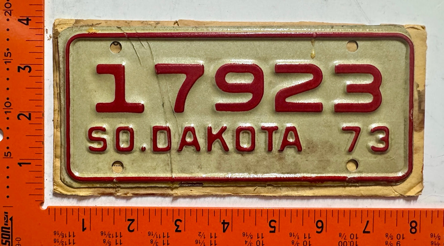 1973 South Dakota #17923 Motorcycle License Plate