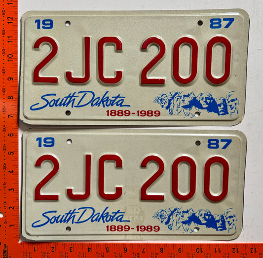 1987 South Dakota #2JC 200 Passenger License Plate Pair