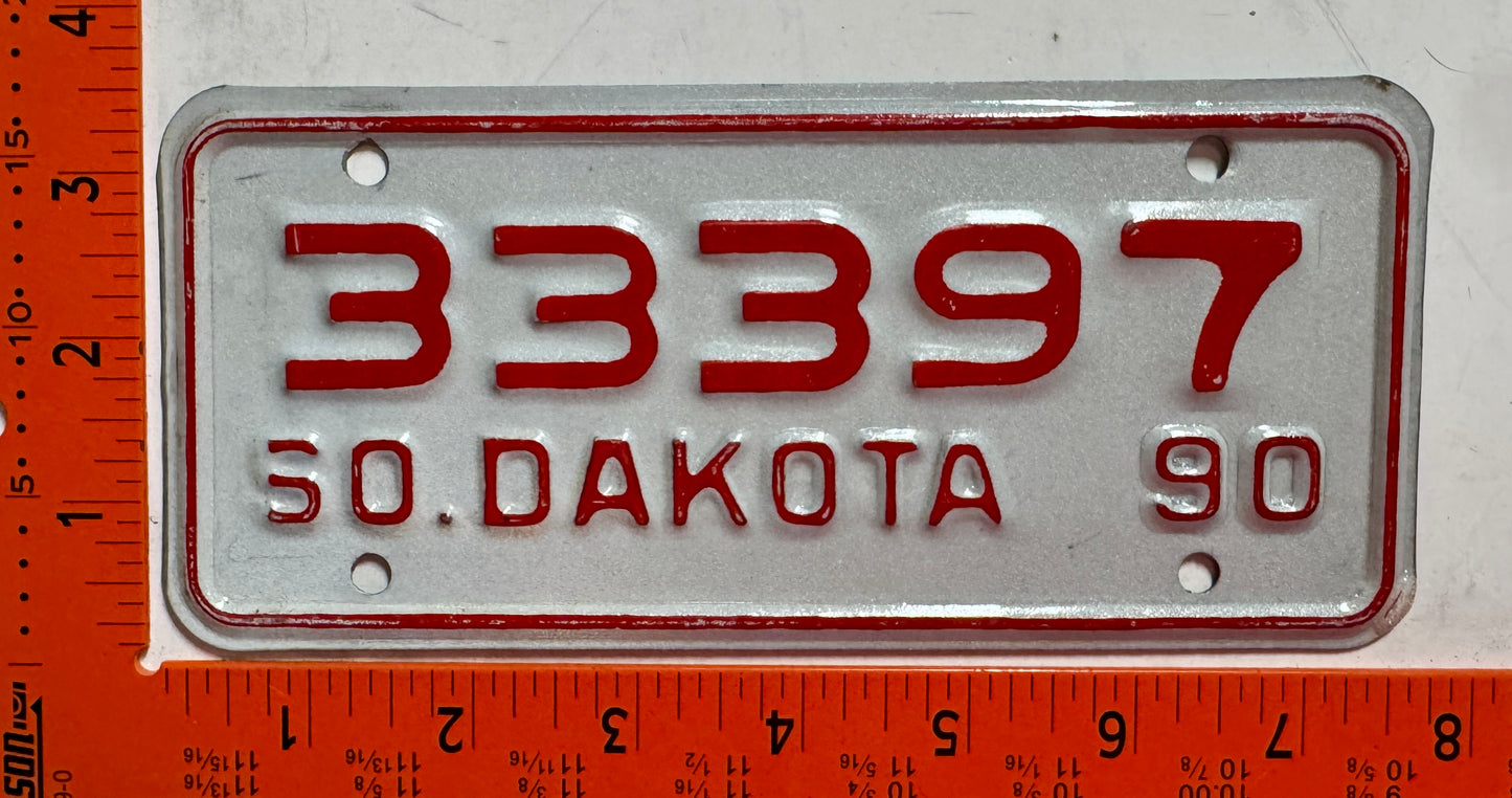 1990 South Dakota #33397 Motorcycle License Plate