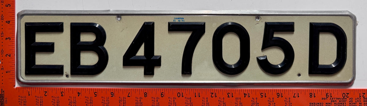 undated Singapore #EB4705D Passenger License Plate