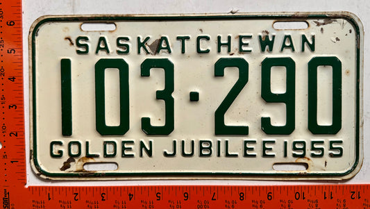1955 Saskatchewan #103-290 Passenger License Plate