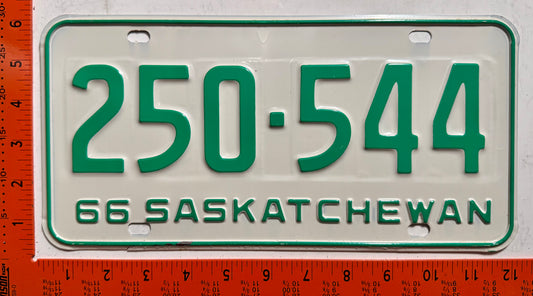 1966 Saskatchewan #250-544 Passenger License Plate