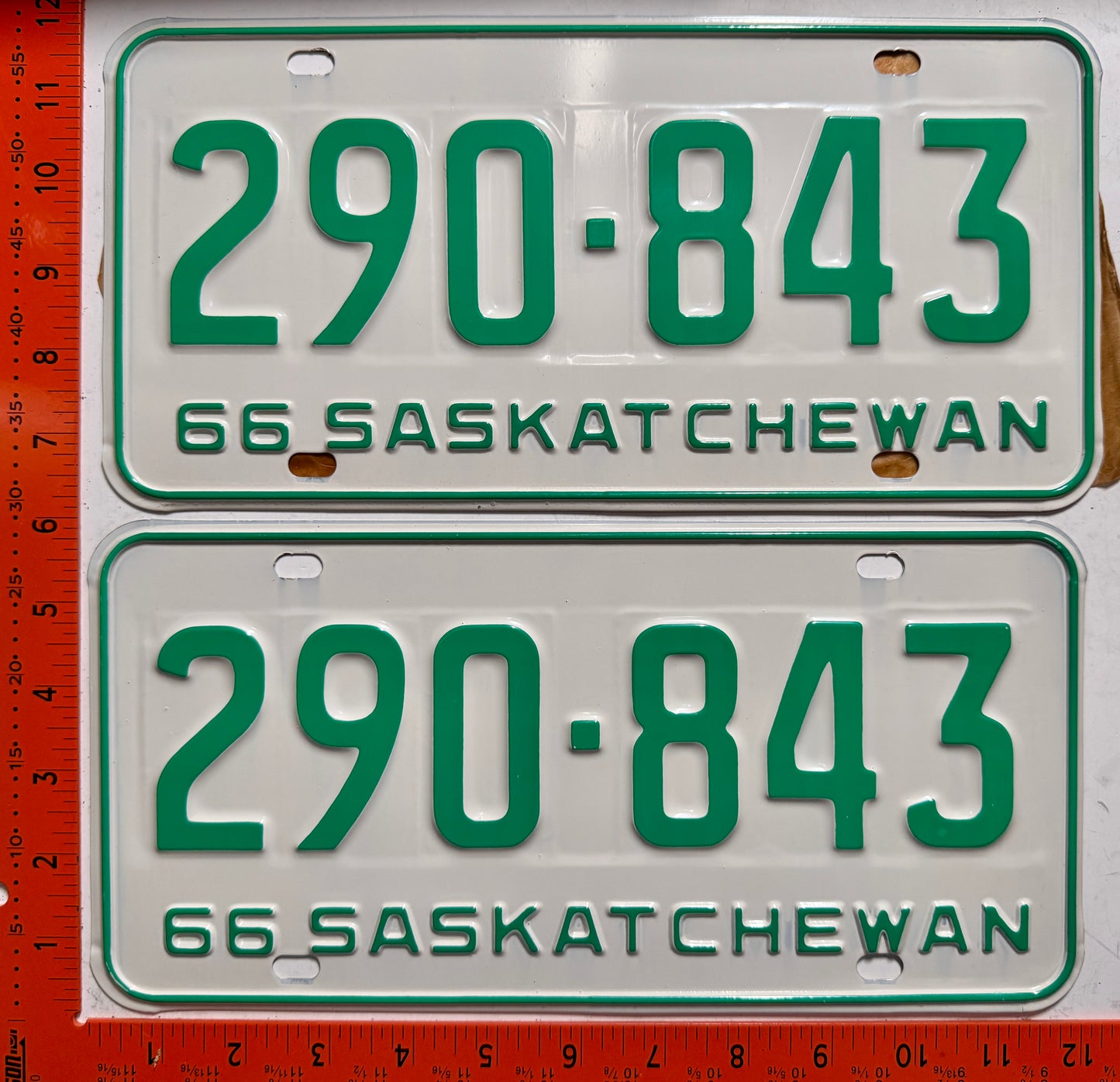 1966 Saskatchewan #290-843 Passenger License Plate Pair