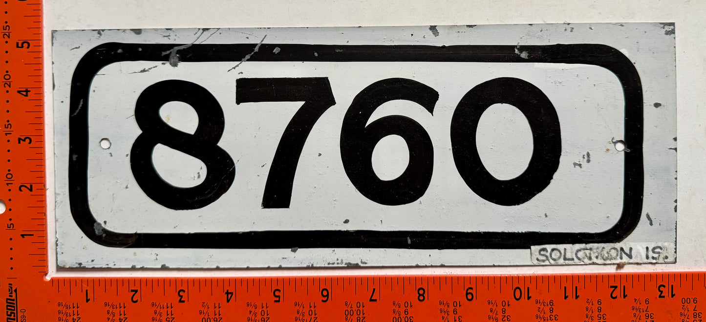 undated Solomon Islands #8760 Taxi License Plate