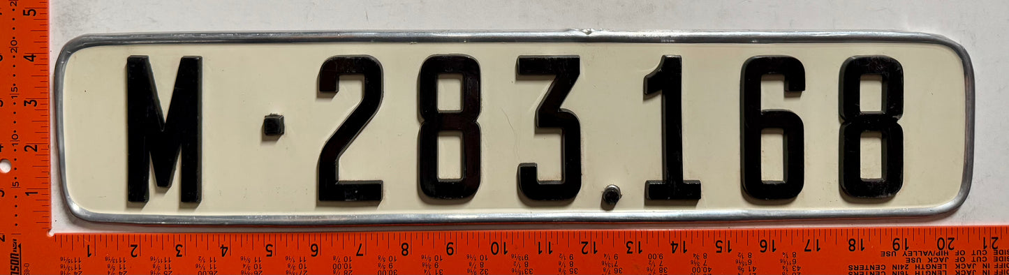 undated Spain #M-283.168 Passenger License Plate