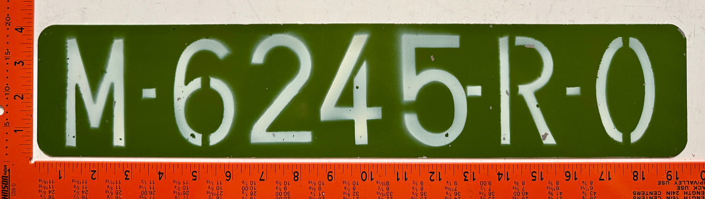 undated Spain #M-6245-R-0 Provisional License Plate