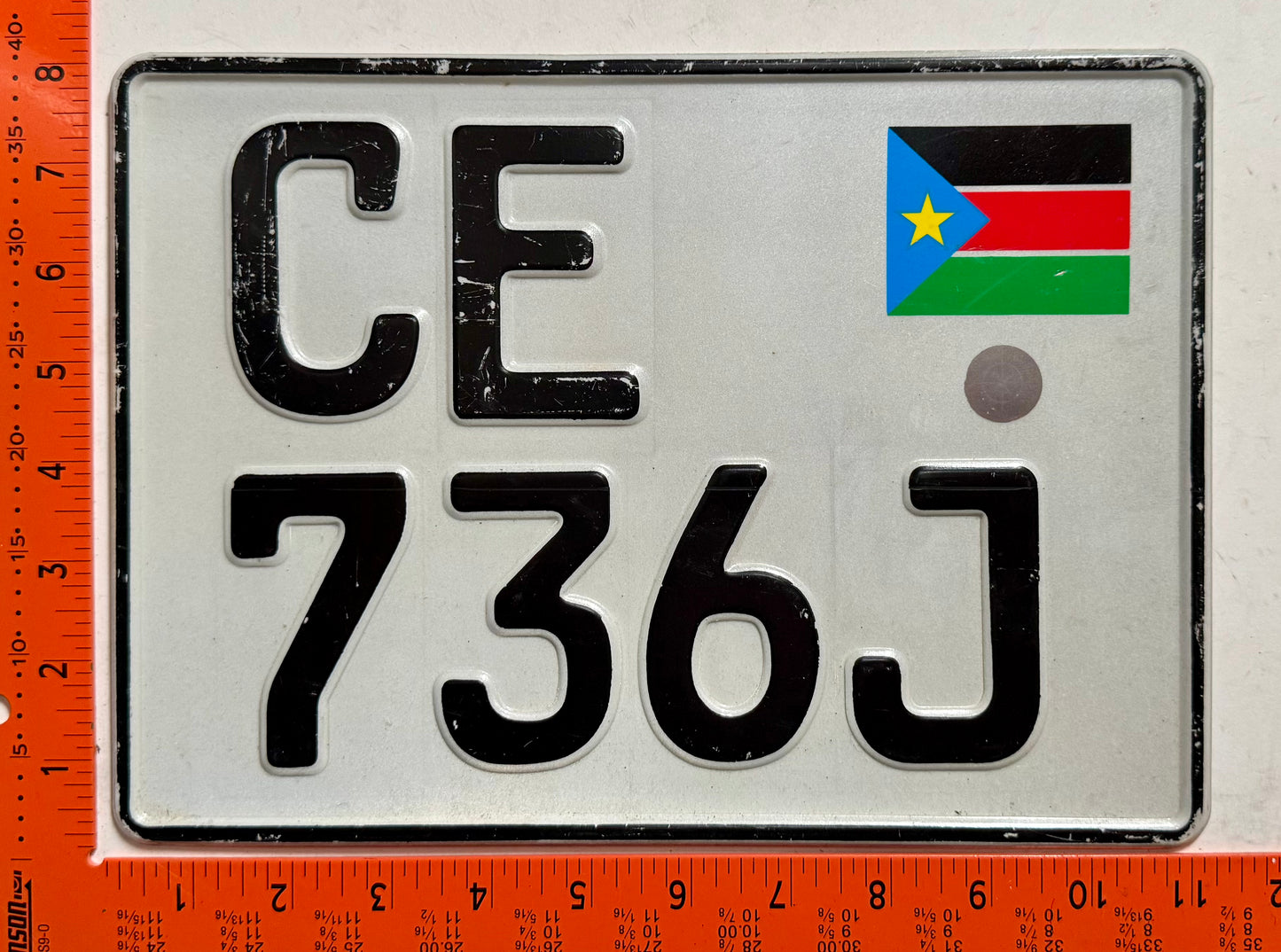 2005 series South Sudan #CE/736J Passenger License Plate