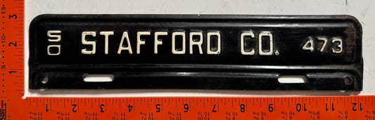 1950 Stafford County, Virginia #473 Passenger License Plate