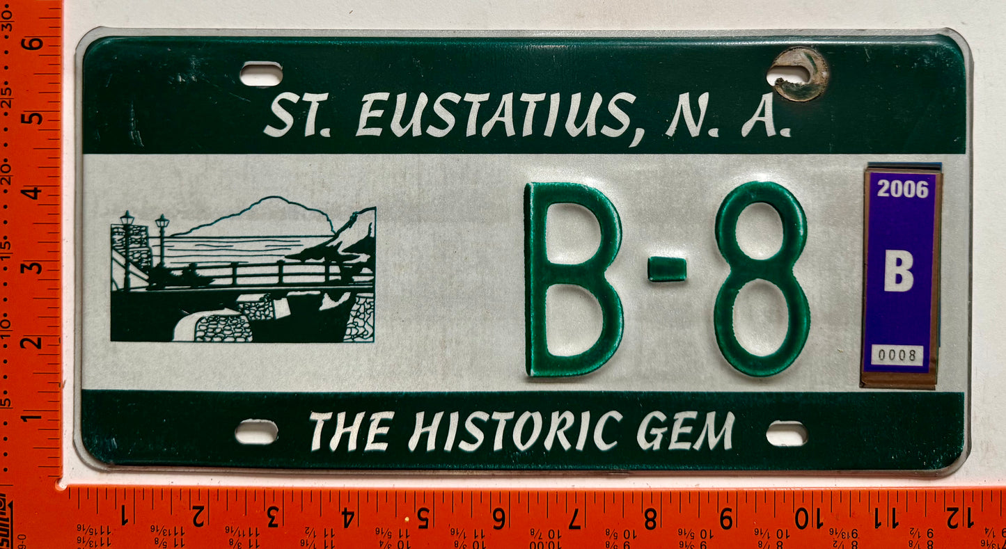 2006 St Eustatius #B-8 Bus License Plate