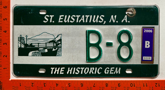 2006 St Eustatius #B-8 Bus License Plate