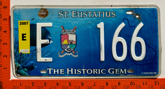 2007 St Eustatius #E 166 Passenger License Plate
