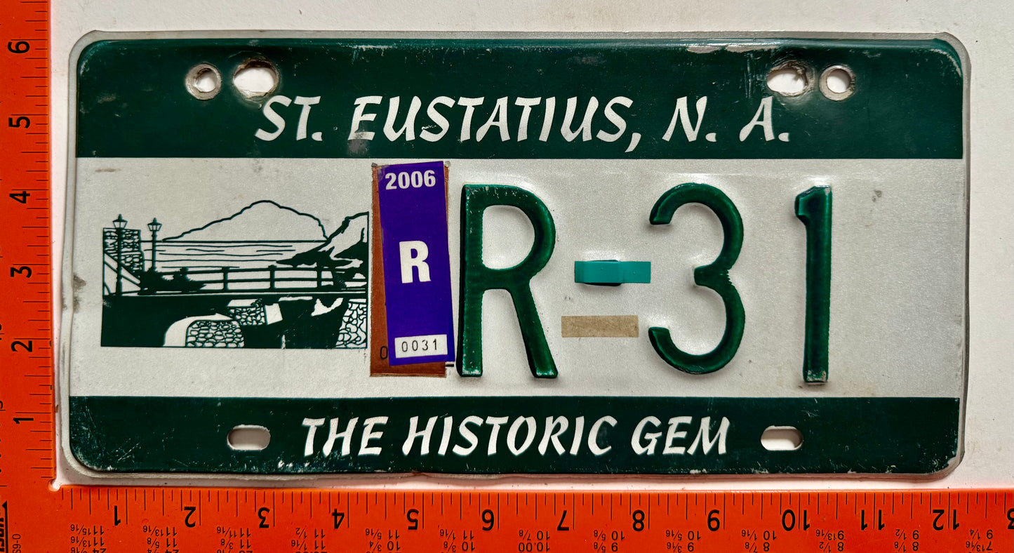 2006 St Eustatius #R-31 Rental License Plate