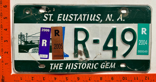 2004-2006 St Eustatius #R-49 Rental License Plate