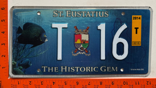 2014 St Eustatius #T-16 Taxi License Plate