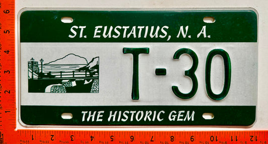 2000 base St Eustatius #T-30 Taxi License Plate