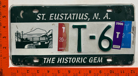 2006 St Eustatius #T-6 Taxi License Plate