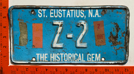 1994/1995 St Eustatius #Z-2 Heavy Machinery License Plate