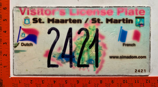 undated St Maarten #2421 Visitor's License Plate